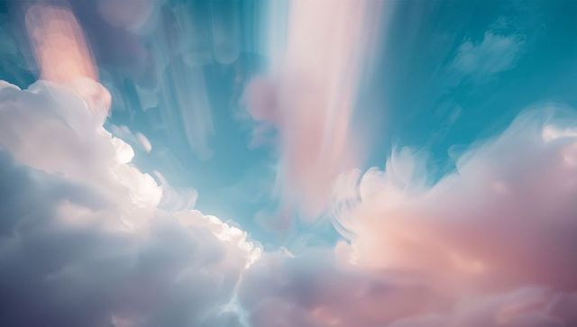 Dreamy Pastel Sky with Luminous Clouds