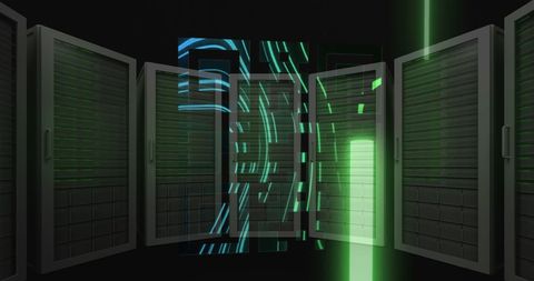 Glowing QR Code with Servers in Futuristic Neon Technology Setup - Download Free Stock Images Pikwizard.com