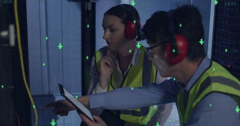 Engineers Analyzing Data in High-Tech Server Room - Download Free Stock Images Pikwizard.com