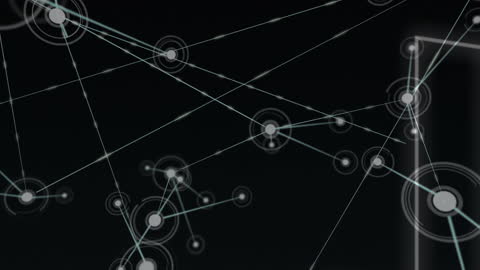 Abstract Digital Network Connections on Gray Background