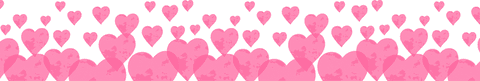 Floating Pink Hearts Pattern with Transparent Background