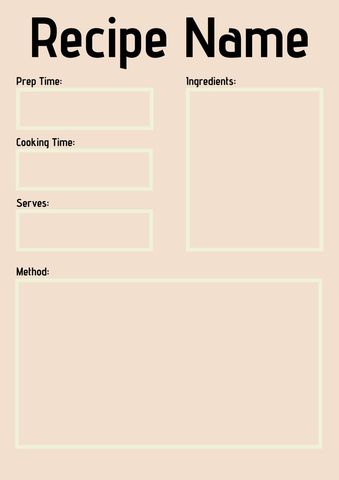Blank Recipe Template for Organized Cooking Documentation - Download Free Stock Templates Pikwizard.com