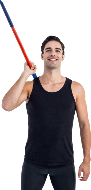 Transparent Image of Confident Athlete Holding Javelin - Download Free Stock Videos Pikwizard.com