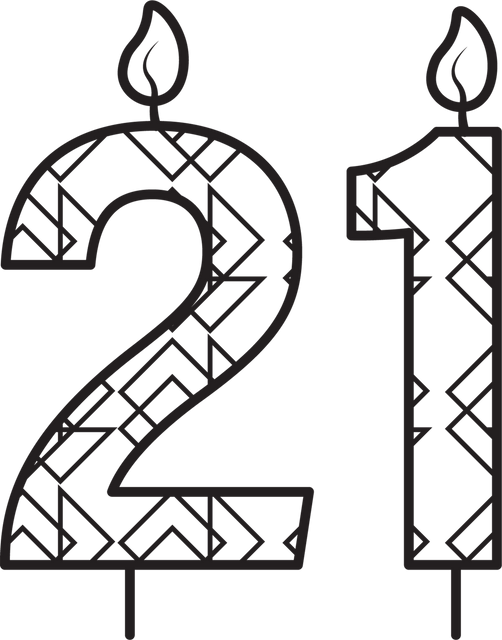 Black Patterned Number 21 Birthday Candle on Transparent Background - Download Free Stock Videos Pikwizard.com