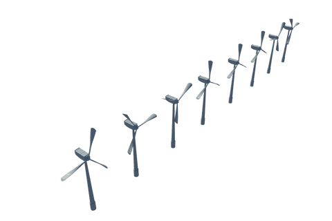 transparent row of wind turbines on blank background - Download Free Stock Videos Pikwizard.com