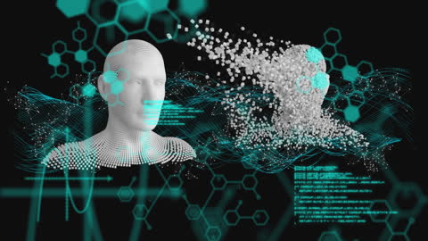 Digital Human Model in Abstract Data Processing Visualization