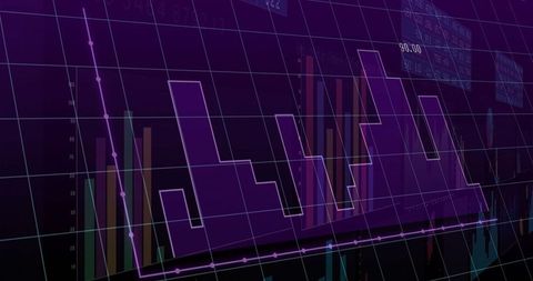 Vibrant Financial Chart Overlay on Trading Dashboard