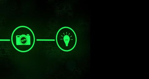 Digital Photography Icons Glowing on Black Background - Download Free Stock Images Pikwizard.com