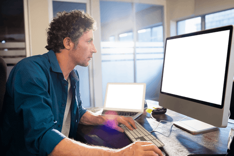 Business Professional Using Blank Transparent Computer Screen - Download Free Stock Videos Pikwizard.com