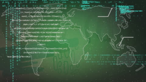 Digital World Map with Interactive Data Streams