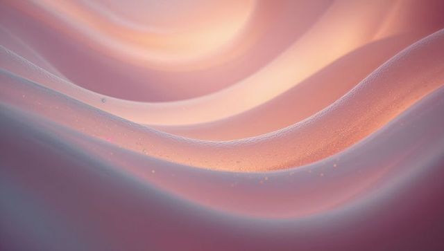 Flowing Layered Pastel Waves, Glossy Highlights, Tiny Droplets, Abstract Macro