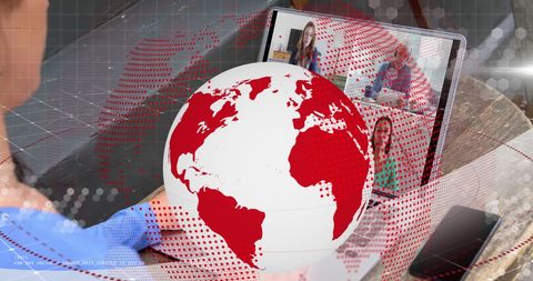 Global communication and remote work concept