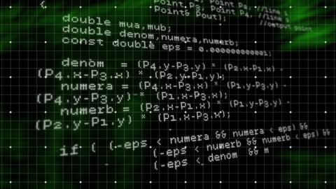 Futuristic Data Processing Animation with Code Overlay