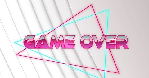 Futuristic Neon 'Game Over' with Overlapping Triangles