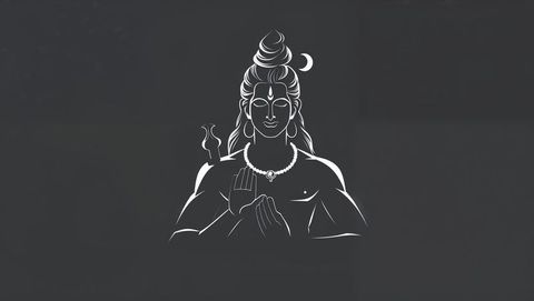 Divine shiva in monochrome meditative illustration