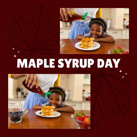 Excited Girl Watching Pancake Topped with Maple Syrup Delight - Download Free Stock Templates Pikwizard.com