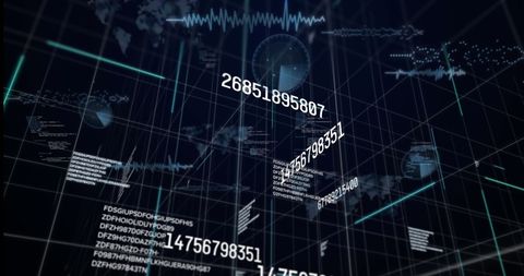 Dynamic Numbers and Data Processing Concept on Black Background - Download Free Stock Images Pikwizard.com