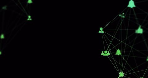 Abstract Digital Network and Communication Icons on Dark Background - Download Free Stock Images Pikwizard.com