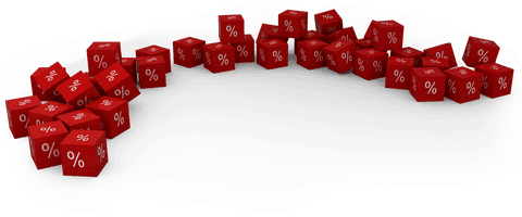 Transparent Red Percent Symbol Cubes on White Background - Download Free Stock Videos Pikwizard.com