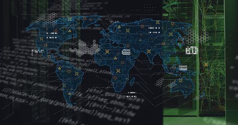 Global Data Connectivity in Modern Server Environment - Download Free Stock Images Pikwizard.com