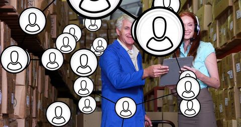 Digital Network Overlay with Warehouse Professionals