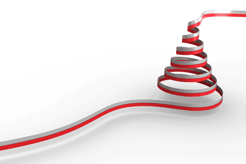 red and white spiral ribbon christmas tree on transparent background - Download Free Stock Videos Pikwizard.com