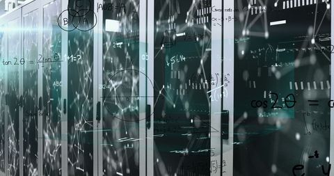 Network Connectivity and Mathematical Calculations Over Server Room - Download Free Stock Images Pikwizard.com