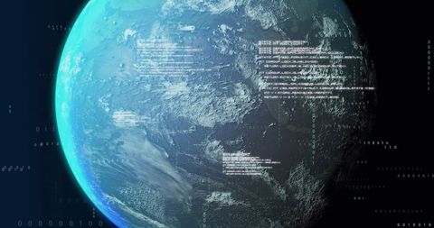 Digital Data Streams Encircling Earth in Futuristic Display - Download Free Stock Images Pikwizard.com