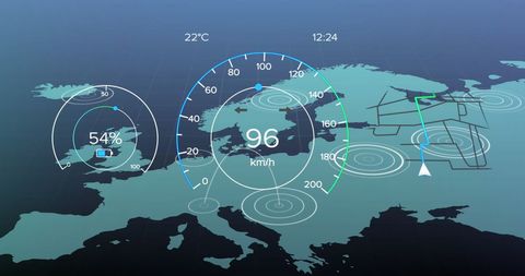 Digital Dashboard Showing Transport Data Monitoring Over Europe - Download Free Stock Images Pikwizard.com