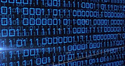 Binary Code Matrix and Financial Graph Interface on Black Background - Download Free Stock Images Pikwizard.com