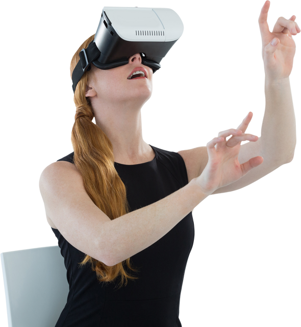 Female Professional Using Transparent Virtual Reality Headset - Download Free Stock Videos Pikwizard.com