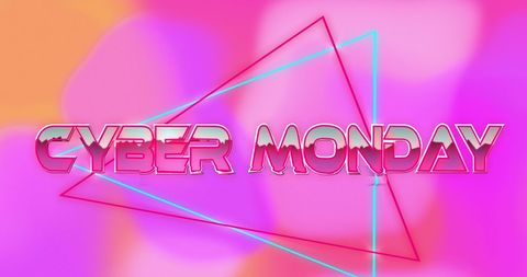 Cyber Monday Text with Geometric Abstract Background - Download Free Stock Images Pikwizard.com