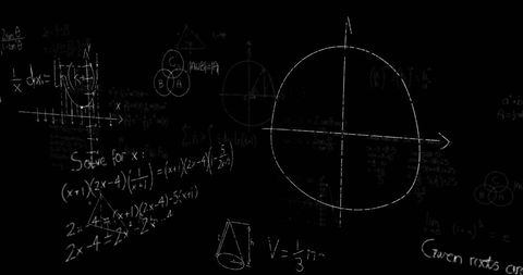 Abstract Network Connections with Mathematical Equations on Black Background - Download Free Stock Images Pikwizard.com