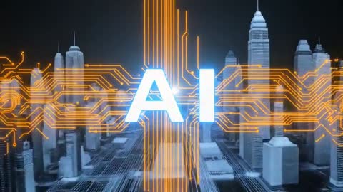 Futuristic Animation of AI Connecting Digital City