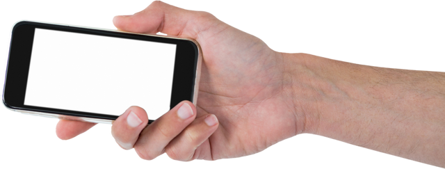 Cropped Hand Holding Transparent Mobile Phone on White Background - Download Free Stock Videos Pikwizard.com