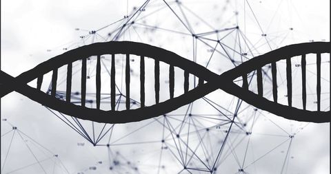 DNA Strand on Abstract Geometric Background - Download Free Stock Images Pikwizard.com