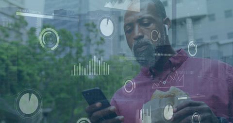 Business Professional Analyzing Data on Smartphone