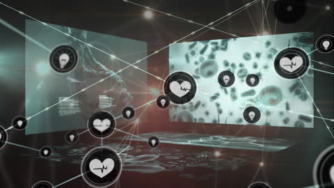 Futuristic Digital Medical Interface with Network Connections