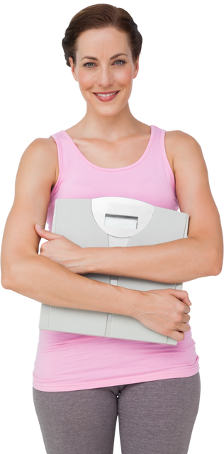 Smiling Woman Holding Weight Scale on Transparent Background - Download Free Stock Videos Pikwizard.com