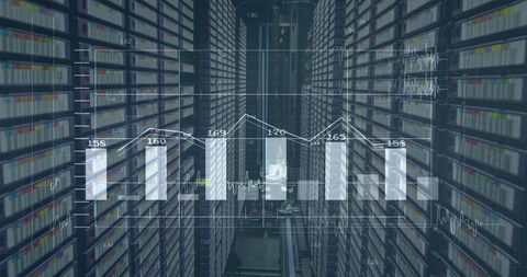 financial data processing in modern server room - Download Free Stock Images Pikwizard.com