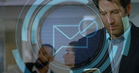 Tech Businessman Engaging With Digital Email Interface - Download Free Stock Images Pikwizard.com