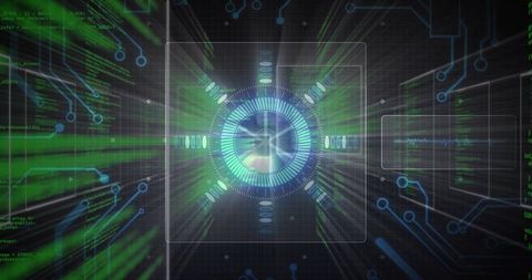 Futuristic hud with dynamic digital data elements