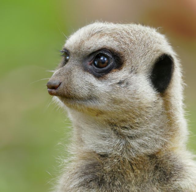 Perfect for wildlife documentaries, educational content, nature magazines, and animal photography promotions. Shows intricate details of the meerkat's fur and alert expression, making it ideal for articles on animal behavior and habitat.