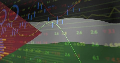 Palestine Financial Market Data Visualization Concept