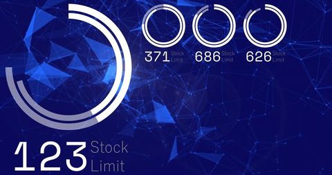 Futuristic Blue Dashboard Showing Multi-Ring Gauges and Network Mesh Data Visualization