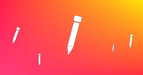 Pencil Icons Floating on Colorful Gradient Background - Download Free Stock Images Pikwizard.com