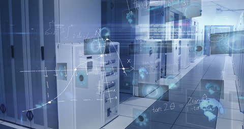 Futuristic Data Analysis in Modern Server Room