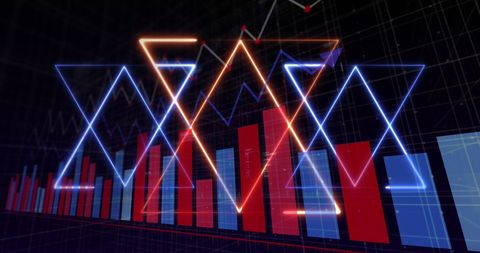 futuristic data visualization with neon geometric patterns - Download Free Stock Images Pikwizard.com