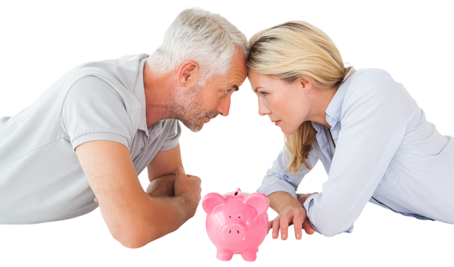 Transparent Motivated Couple Saving Money with Piggy Bank - Download Free Stock Videos Pikwizard.com