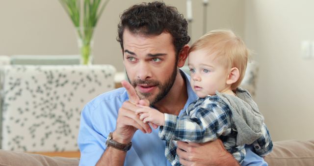 Father Bonding with Toddler Son at Home - Download Free Stock Images Pikwizard.com